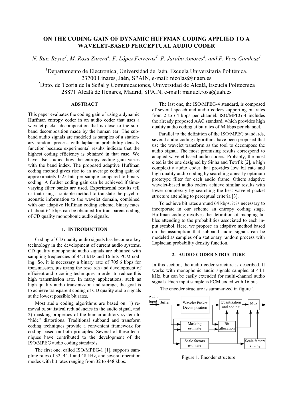 On the Coding Gain of Dynamic Huffman Coding Applied to a Wavelet-Based Perceptual Audio Coder