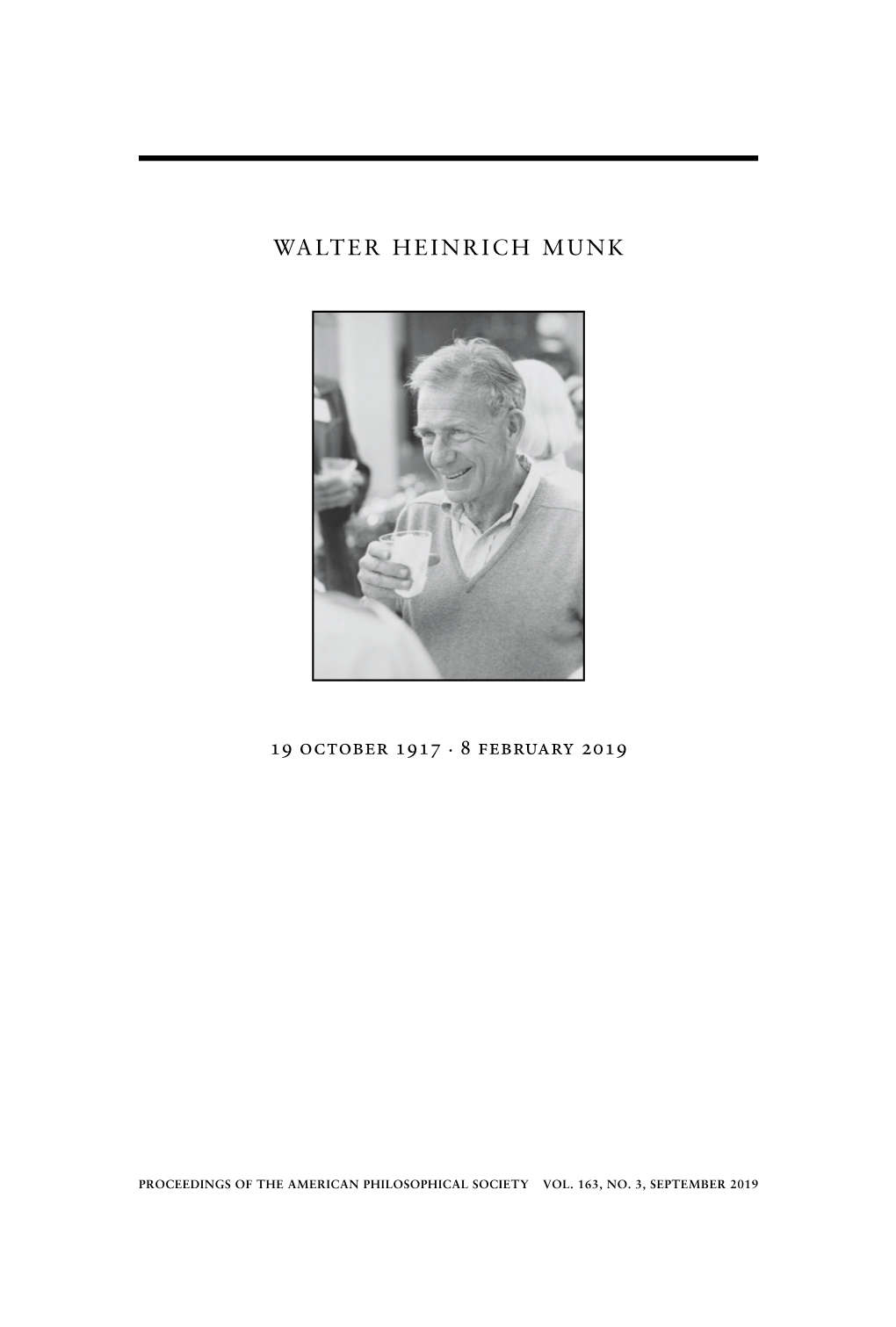 Walter Heinrich Munk