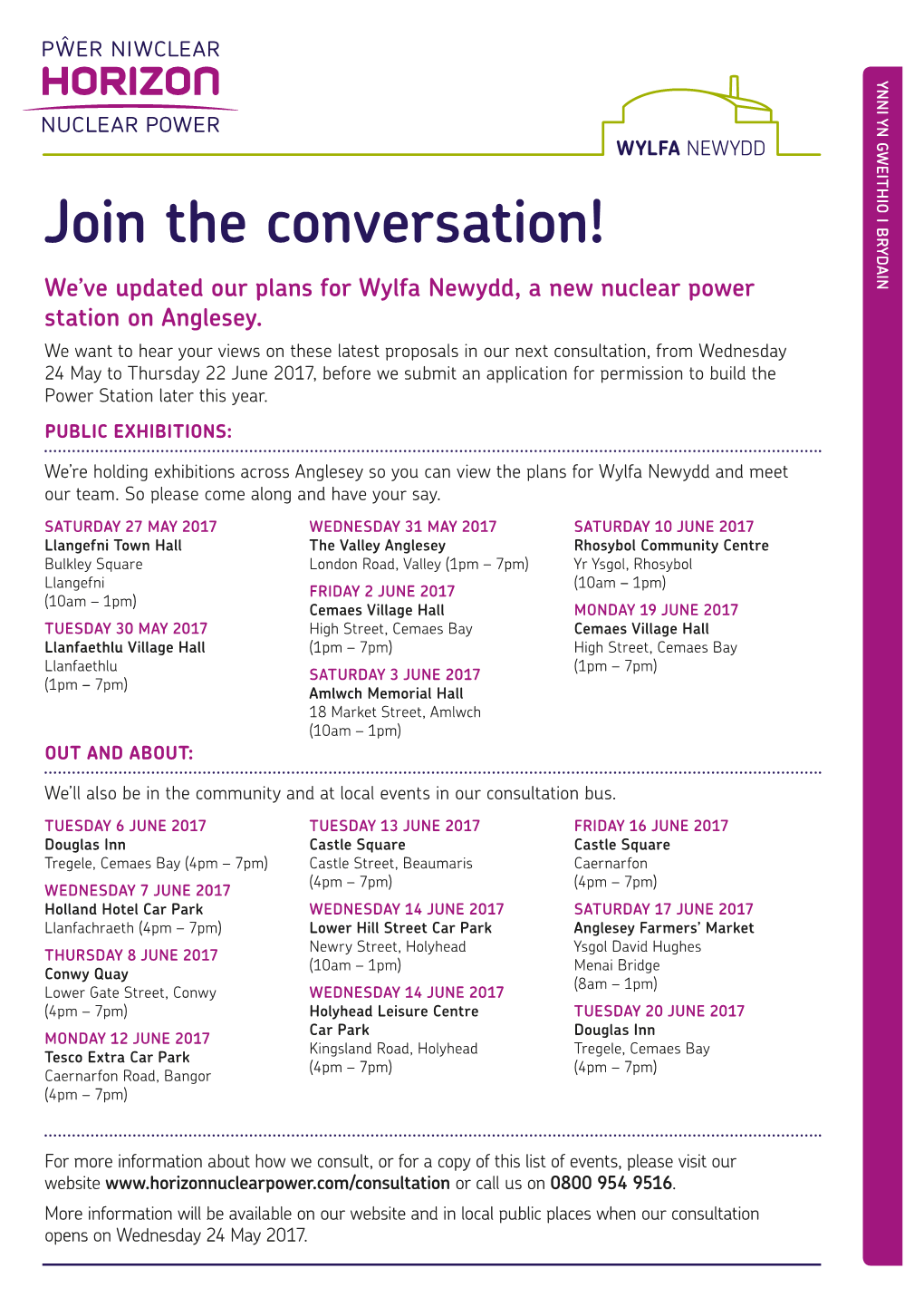 Join the Conversation! Wylfa for Plans Updated Our Newydd, Power a New Nuclear We’Ve