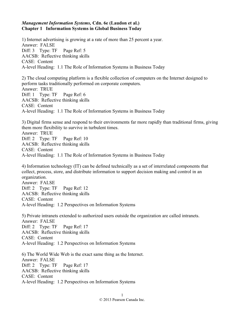 Management Information Systems, Cdn. 6E (Laudon Et Al.) s1