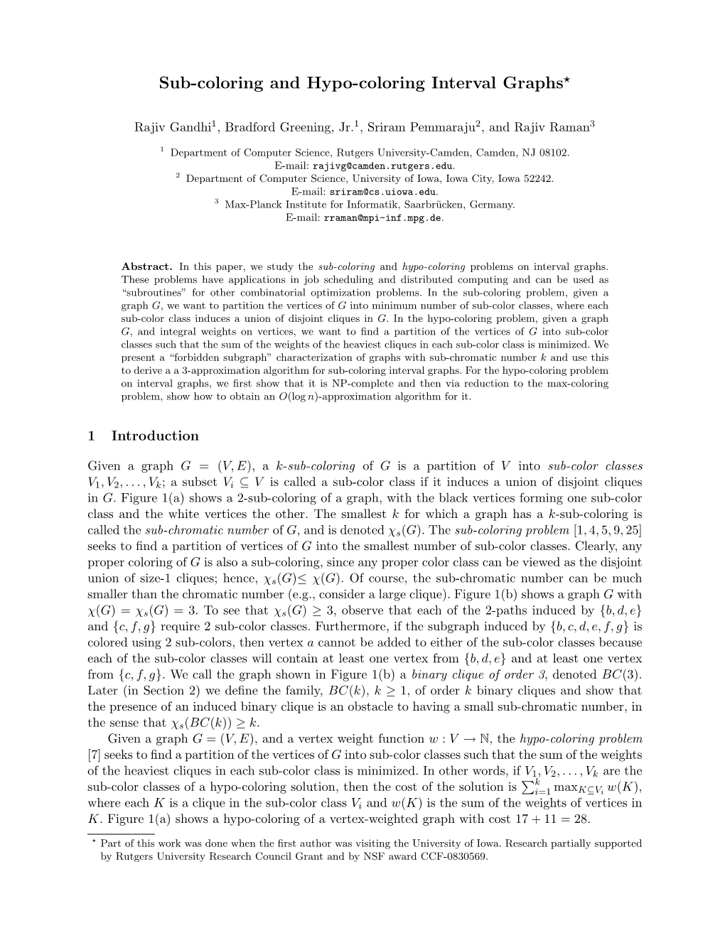 Sub-Coloring and Hypo-Coloring Interval Graphs⋆