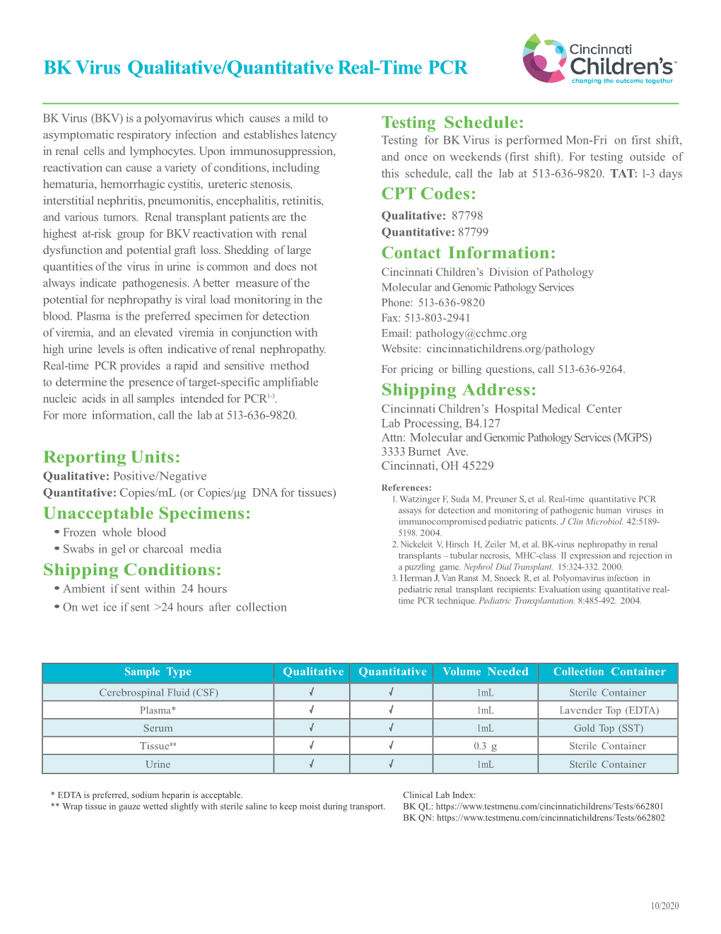 BK Virus Qualitative/Quantitative Real-Time PCR