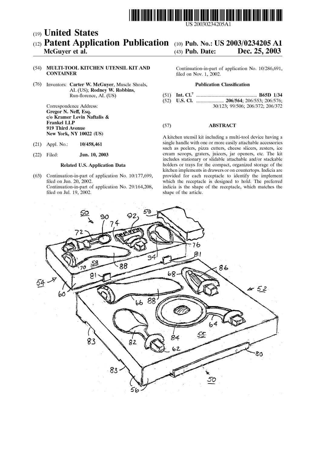 (12) Patent Application Publication (10) Pub. No.: US 2003/0234205 A1 Mcguyer Et Al