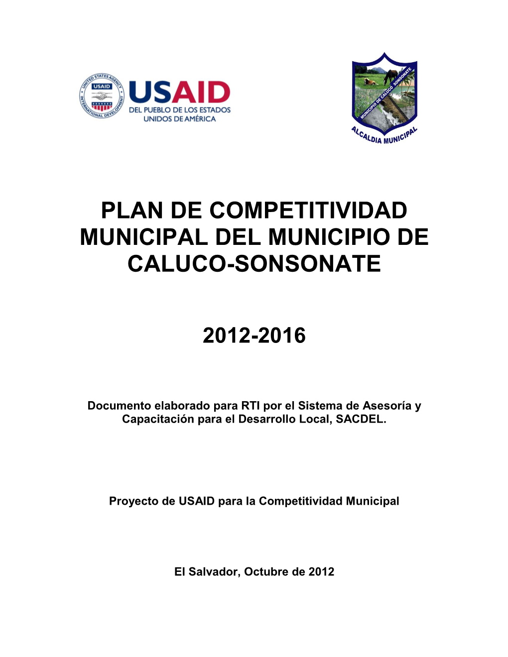 Plan De Competitividad Municipal Del Municipio De Caluco-Sonsonate