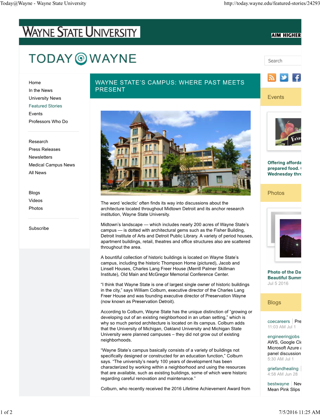 Today@Wayne - Wayne State University