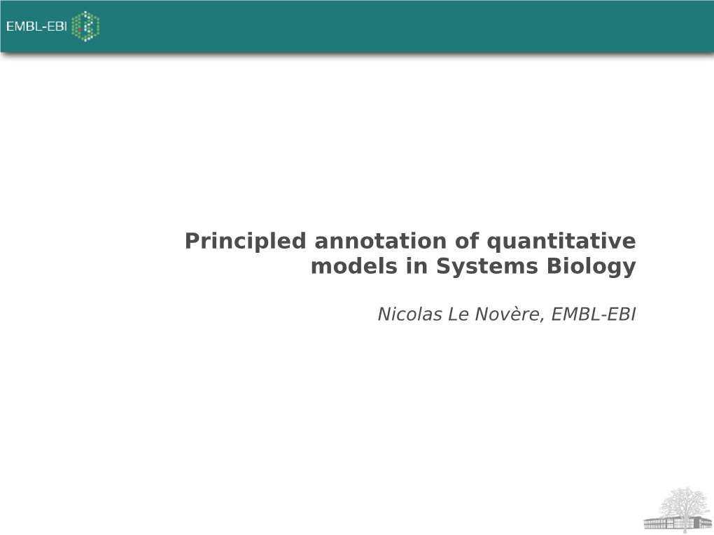 Principled Annotation of Quantitative Models in Systems Biology