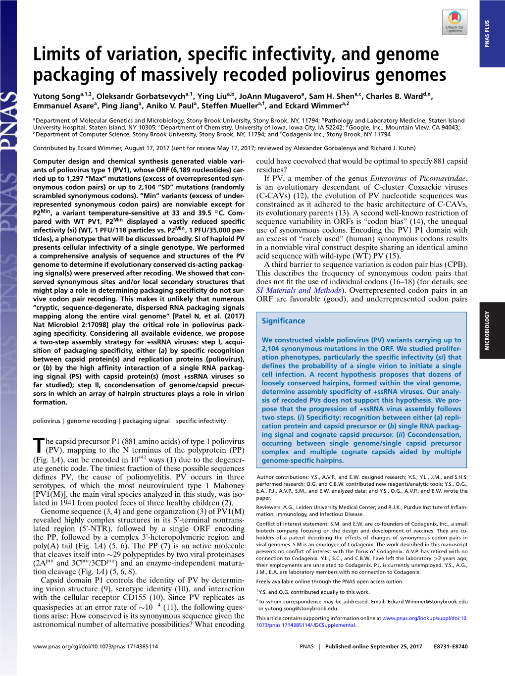 Limits of Variation, Specific Infectivity, and Genome Packaging Of