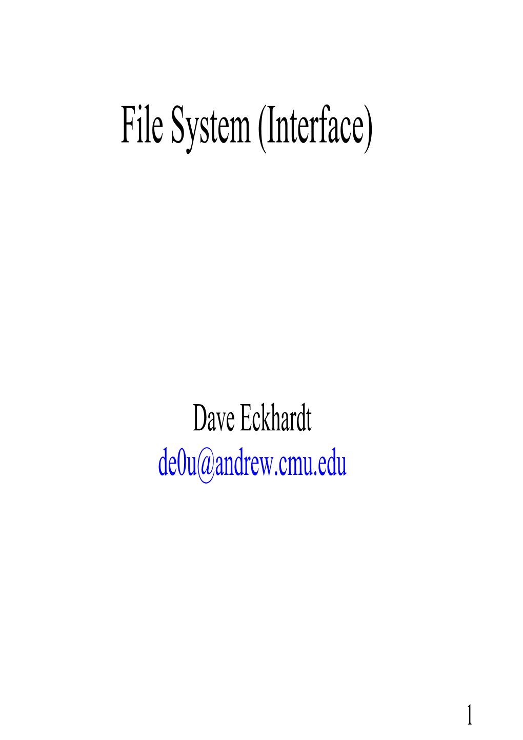 File System (Interface)