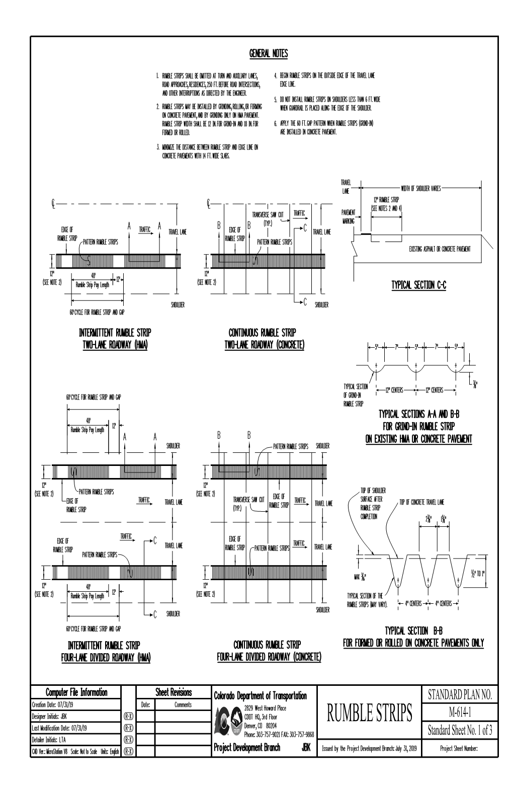 M-614-1 Rumble Strips