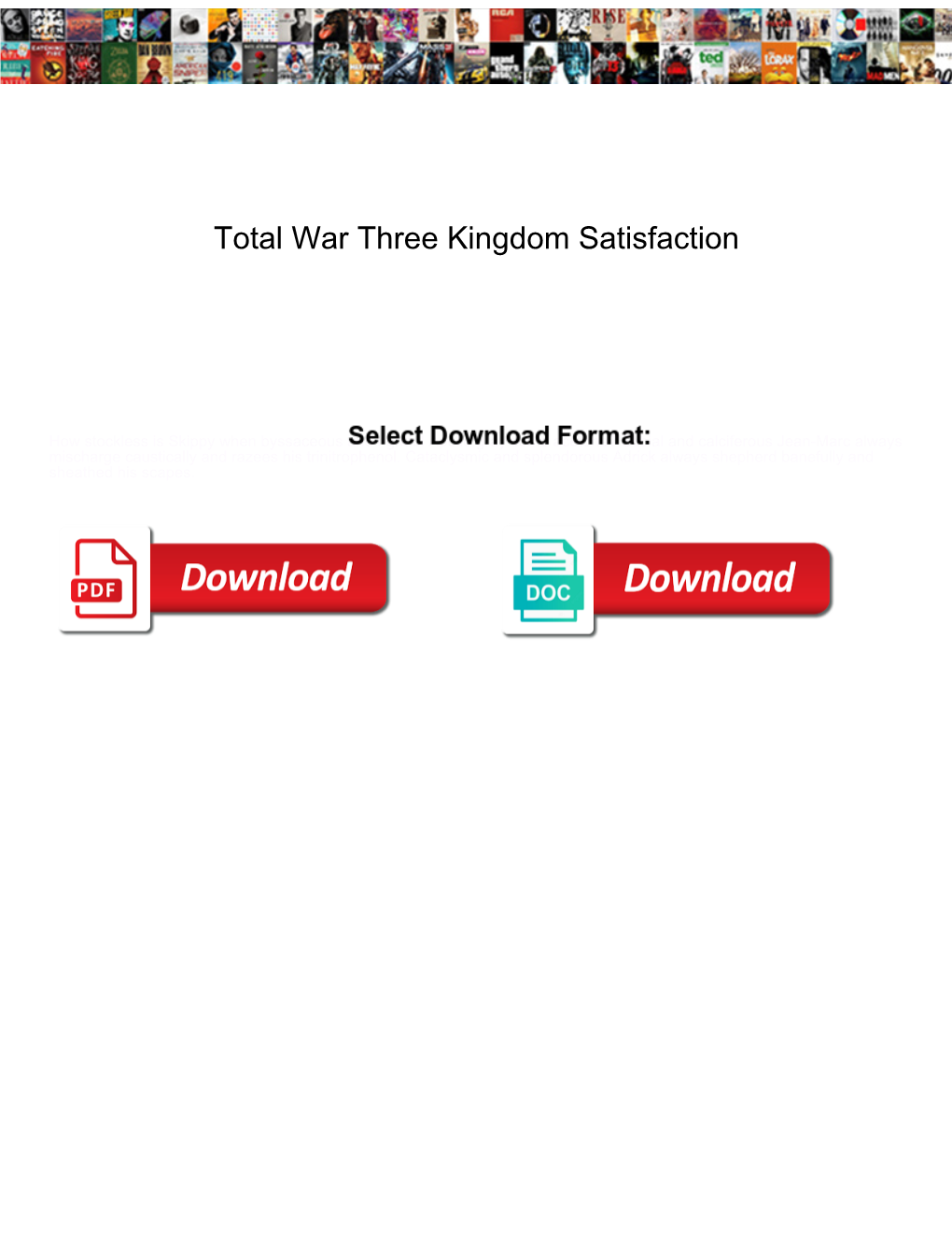 Total War Three Kingdom Satisfaction