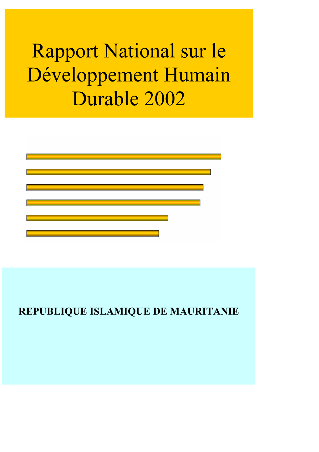 Rapport National Sur Le Développement Humain Durable 2002