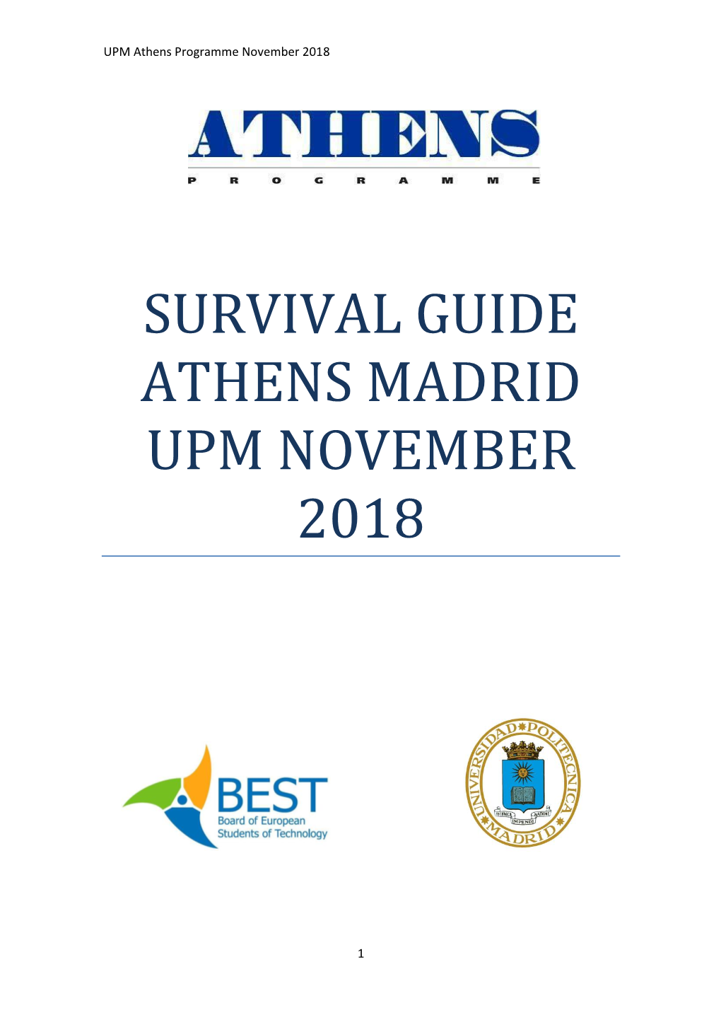 Survival Guide Athens Madrid Upm November 2018