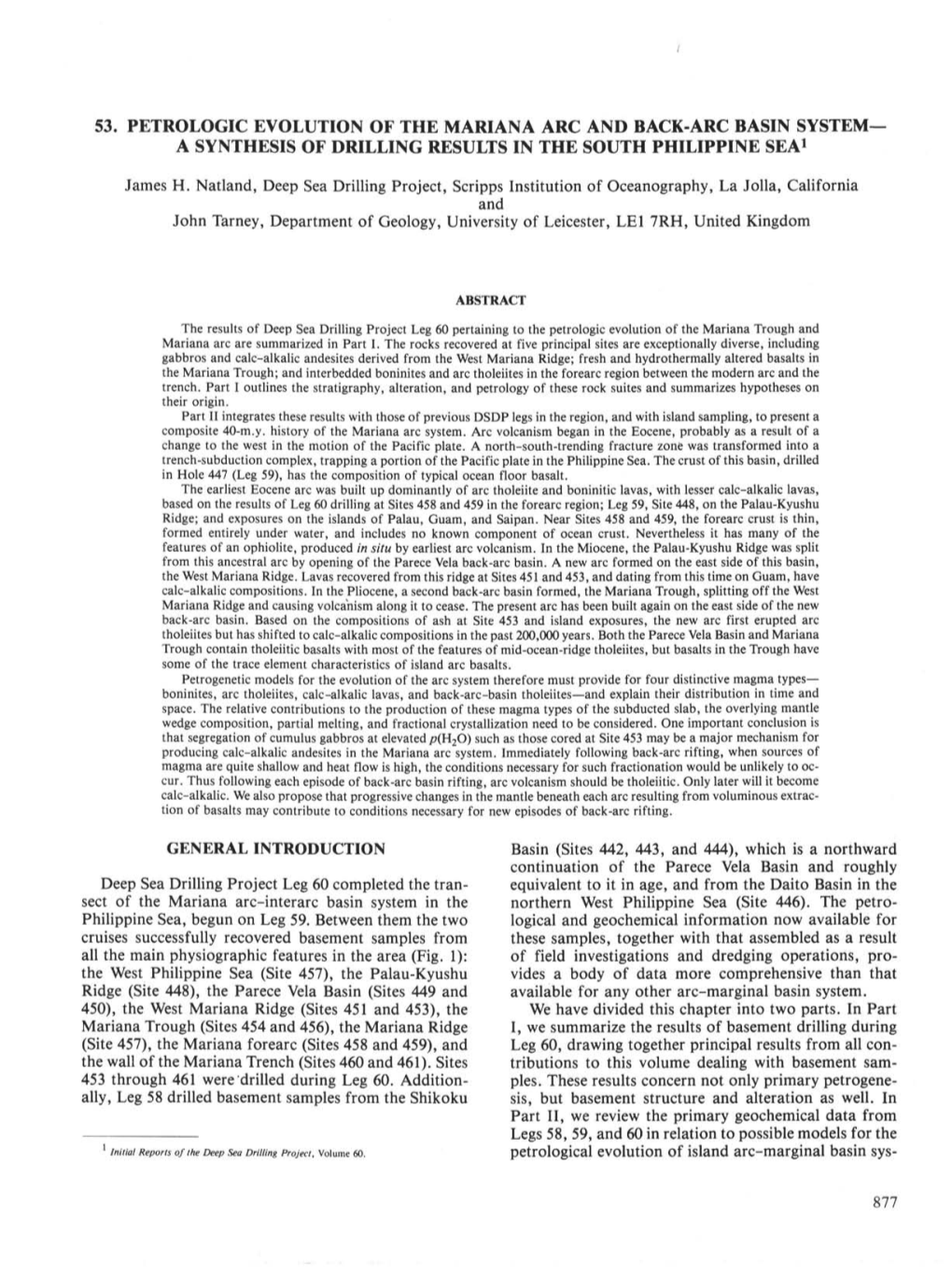 53. Petrologic Evolution of the Mariana Arc and Back-Arc Basin System— a Synthesis of Drilling Results in the South Philippine Sea1