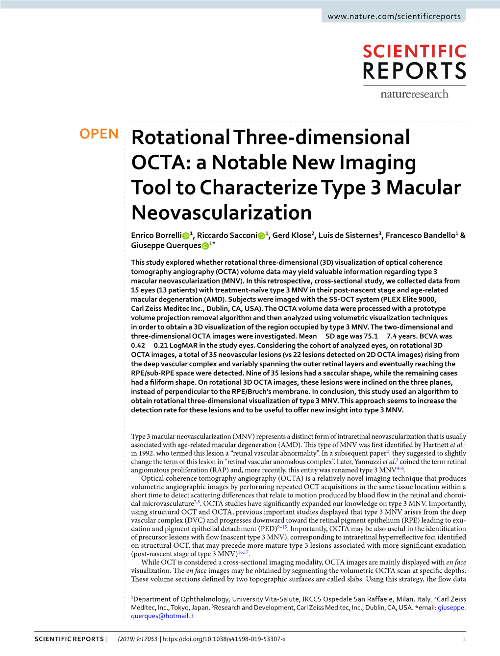 Rotational Three-Dimensional OCTA