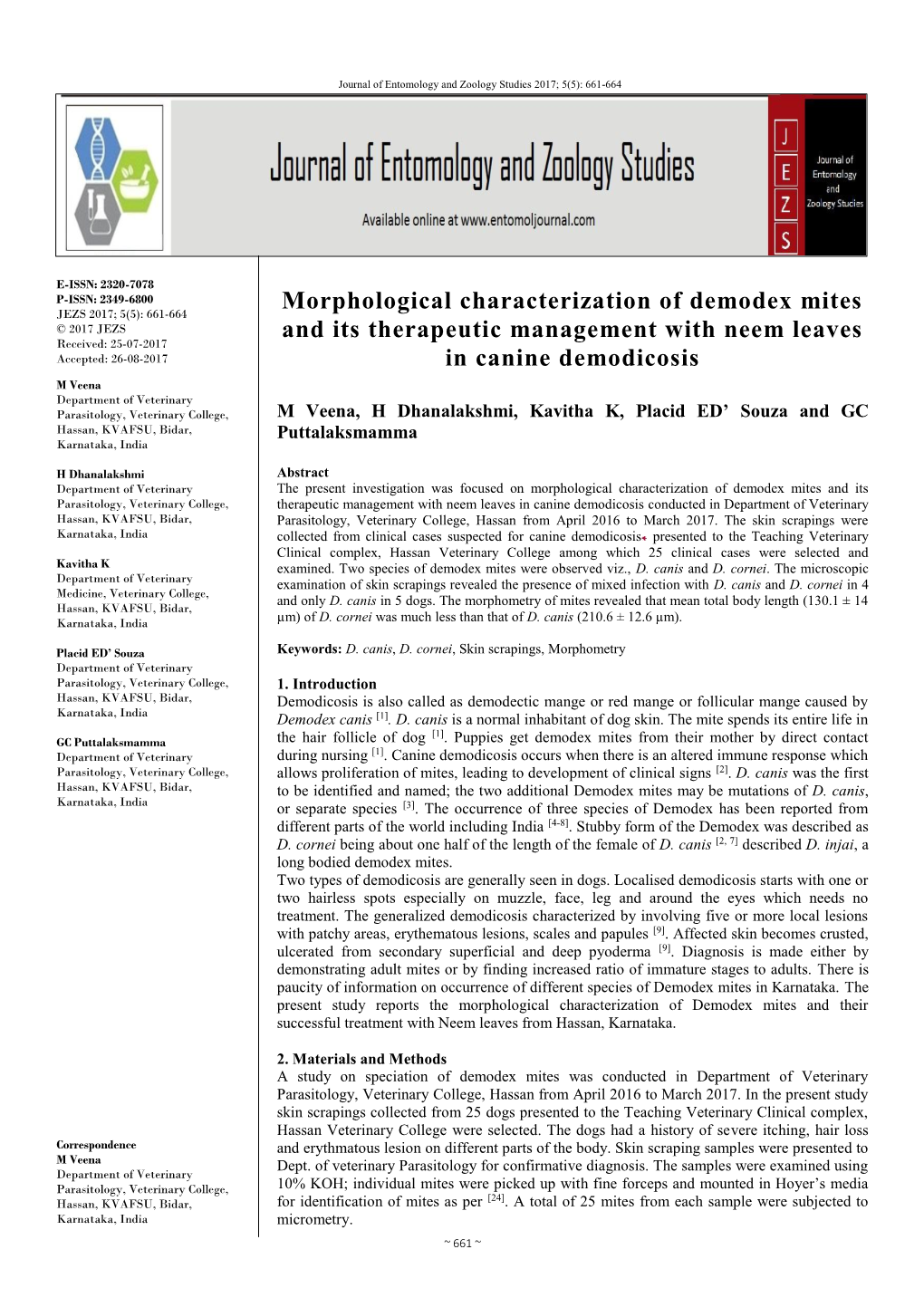 Morphological Characterization of Demodex Mites and Its Therapeutic