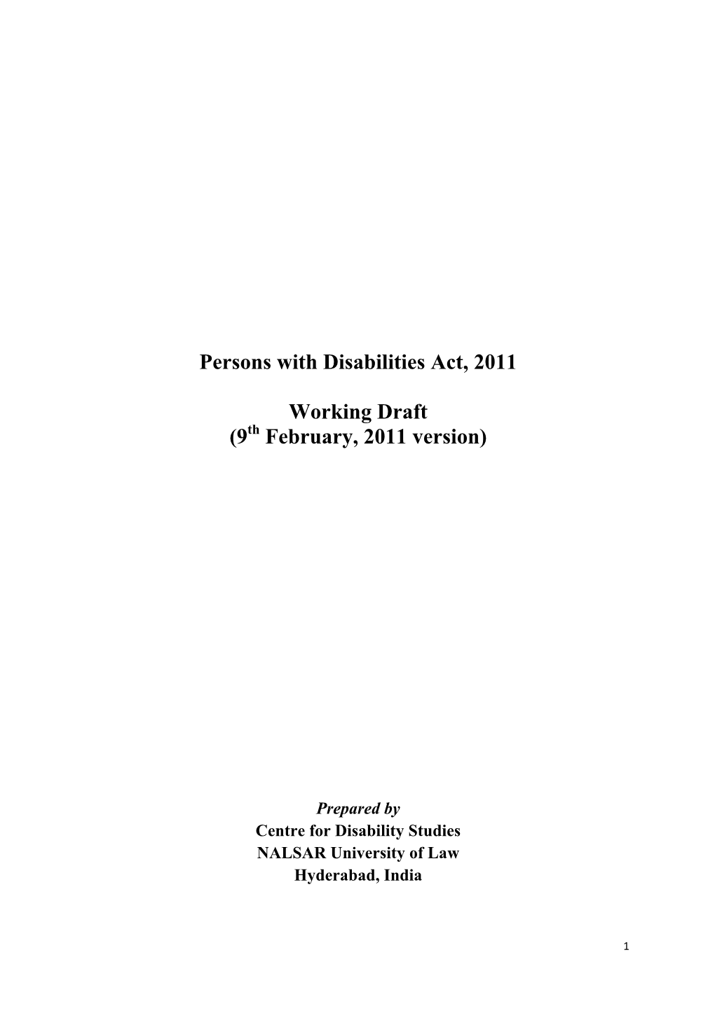 Persons with Disabilities Act, 2011 Working Draft (9