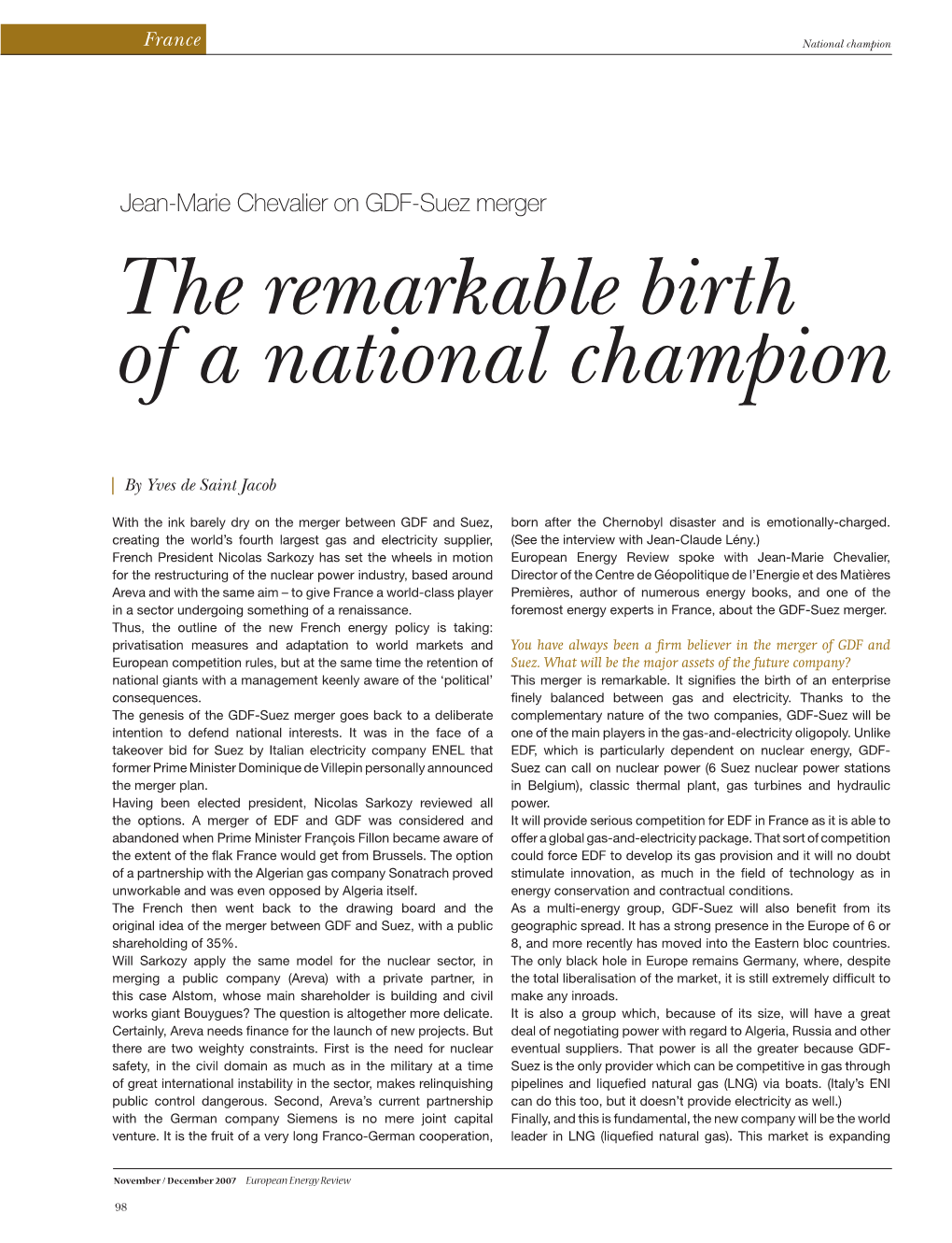 The Remarkable Birth of a National Champion