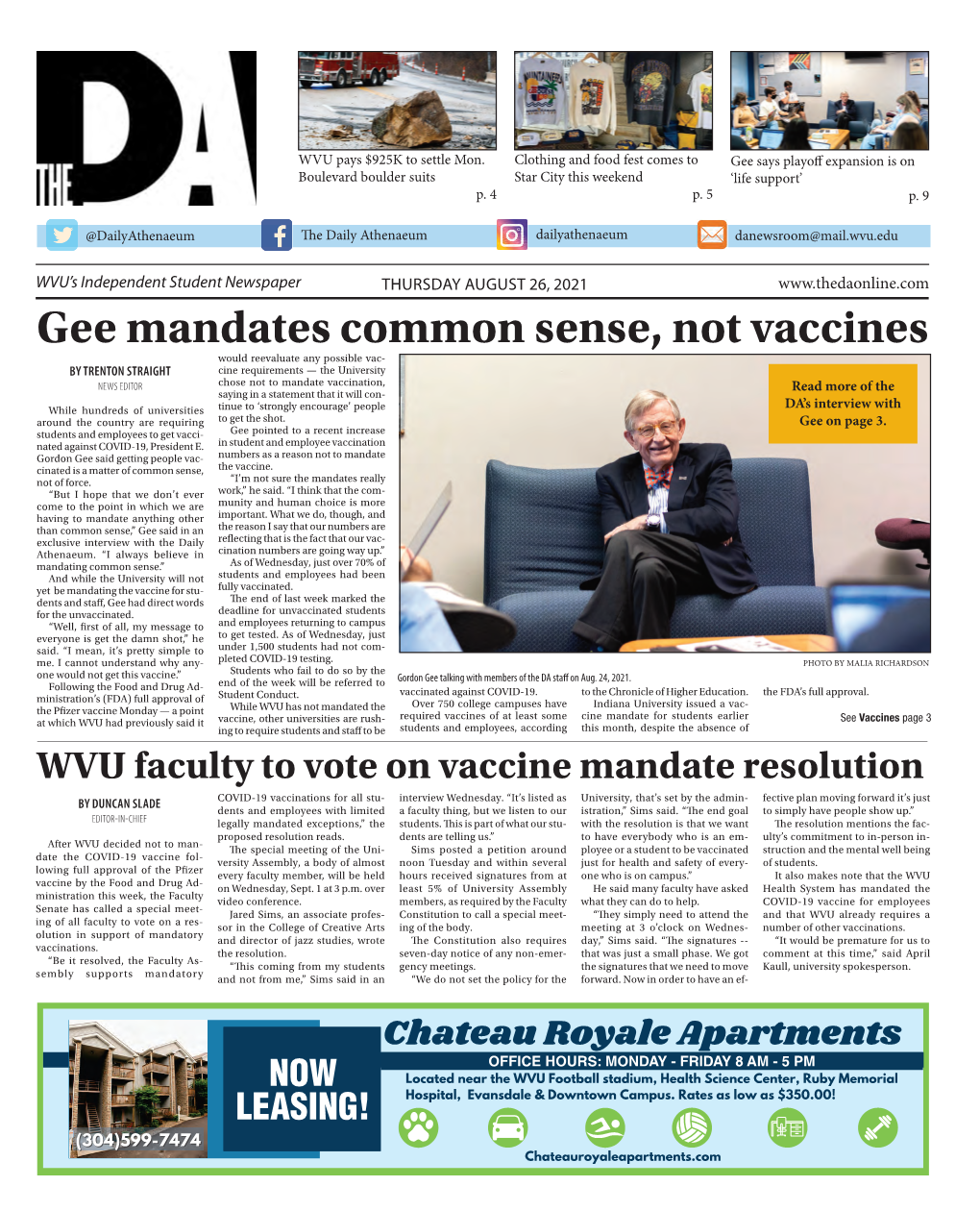 Gee Mandates Common Sense, Not Vaccines