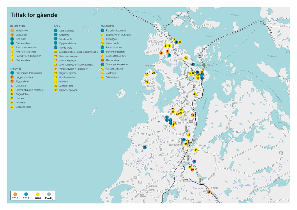 Tiltak for Gående