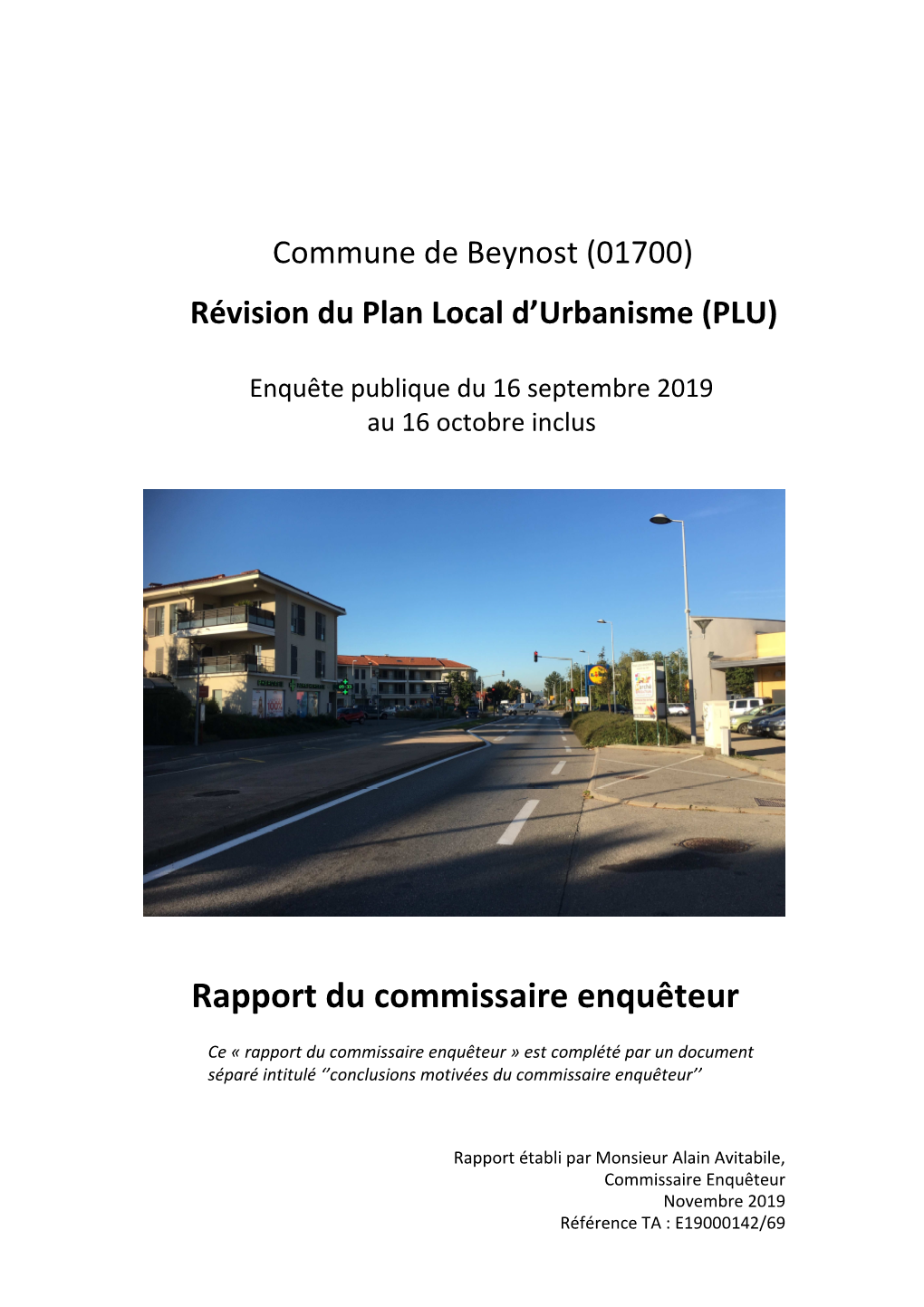 Rapport Du Commissaire Enquêteur