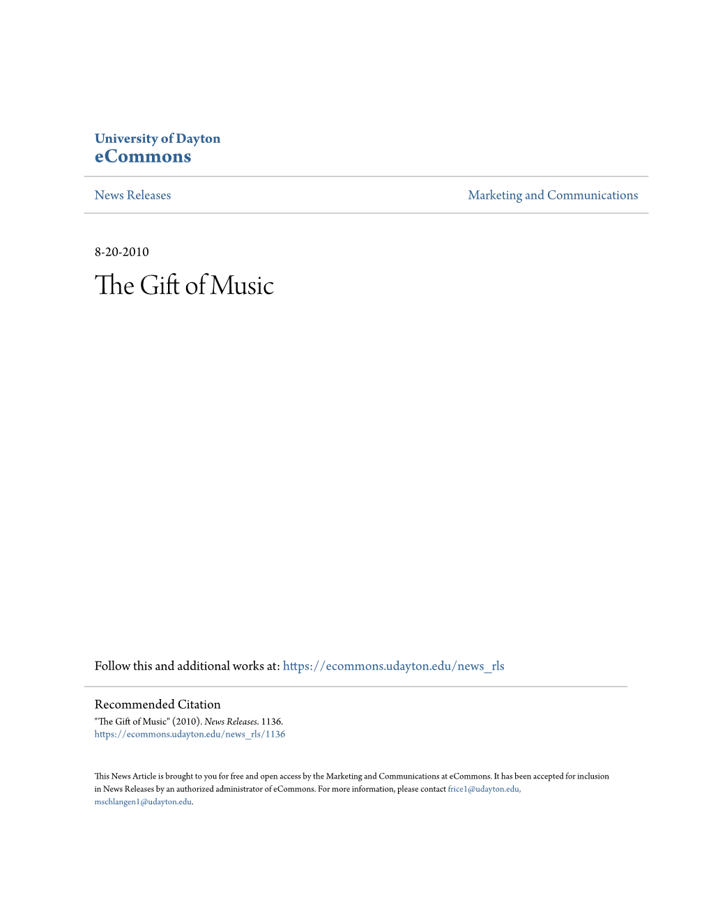 The Gift of Music