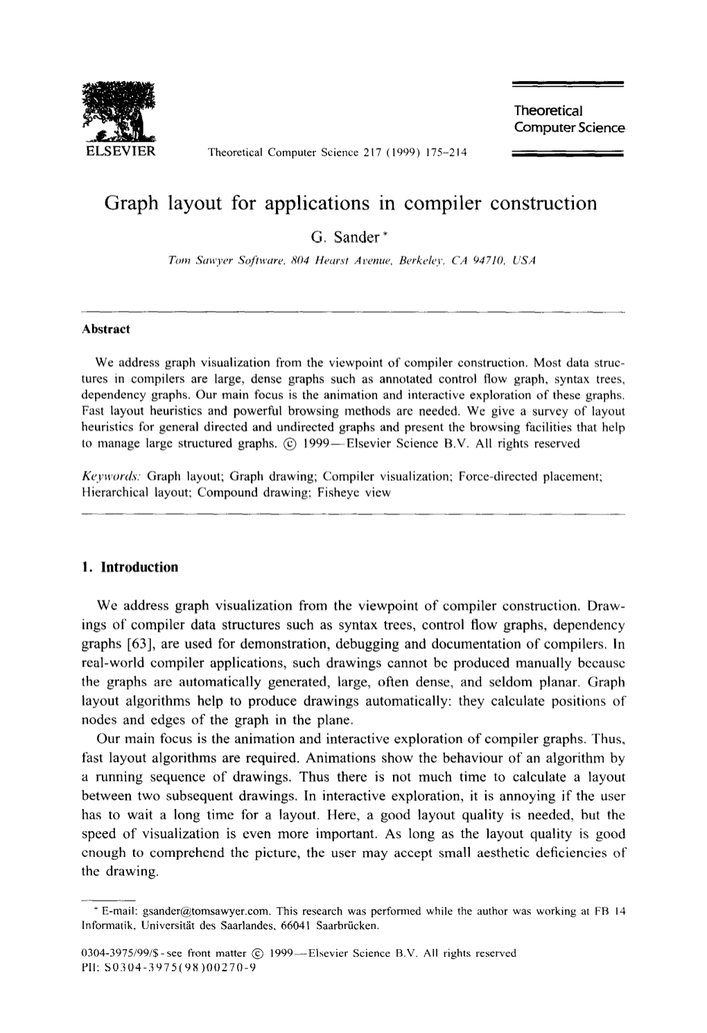 Graph Layout for Applications in Compiler Construction