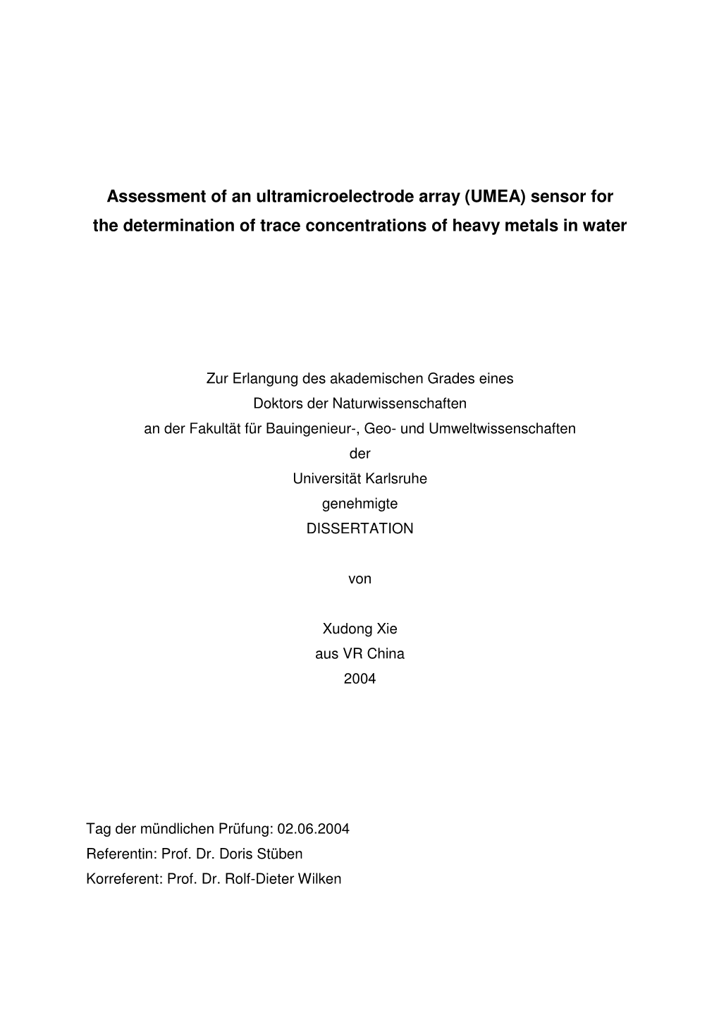 Assessment of an Ultramicroelectrode Array (UMEA) Sensor for The