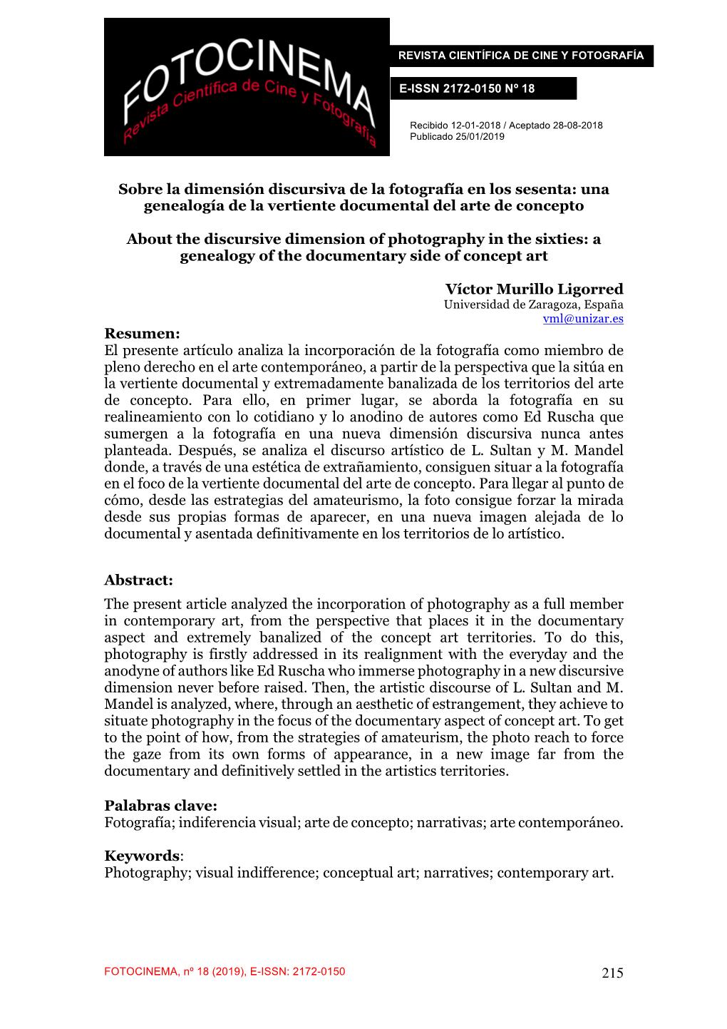 Sobre La Dimensión Discursiva De La Fotografía En Los Sesenta.: Una