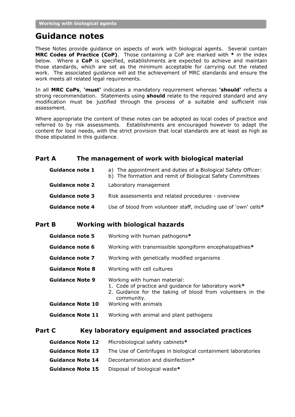 Working with Biological Agents (PDF, 564KB)