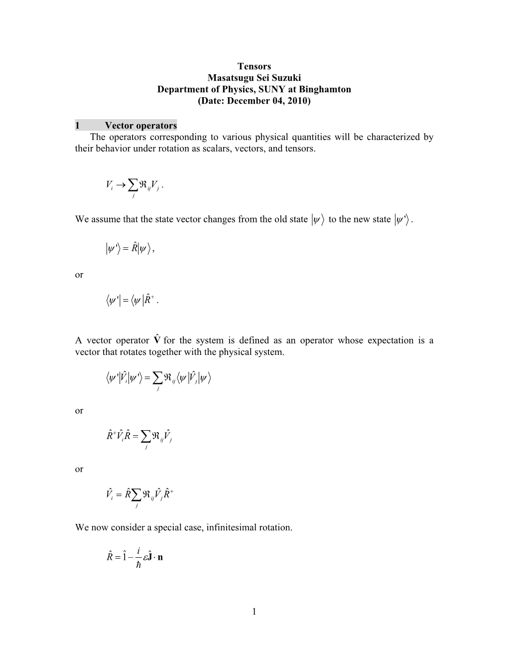 10-5 Tensor Operator