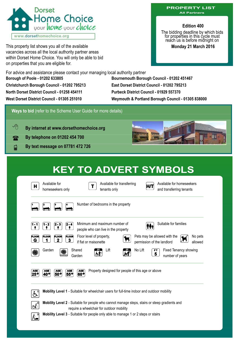 Key to Advert Symbols