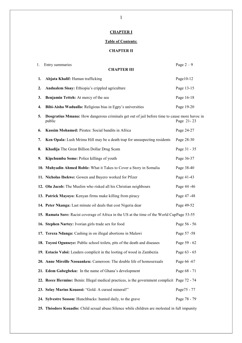 CHAPTER II 1. Entry Summaries Page 2