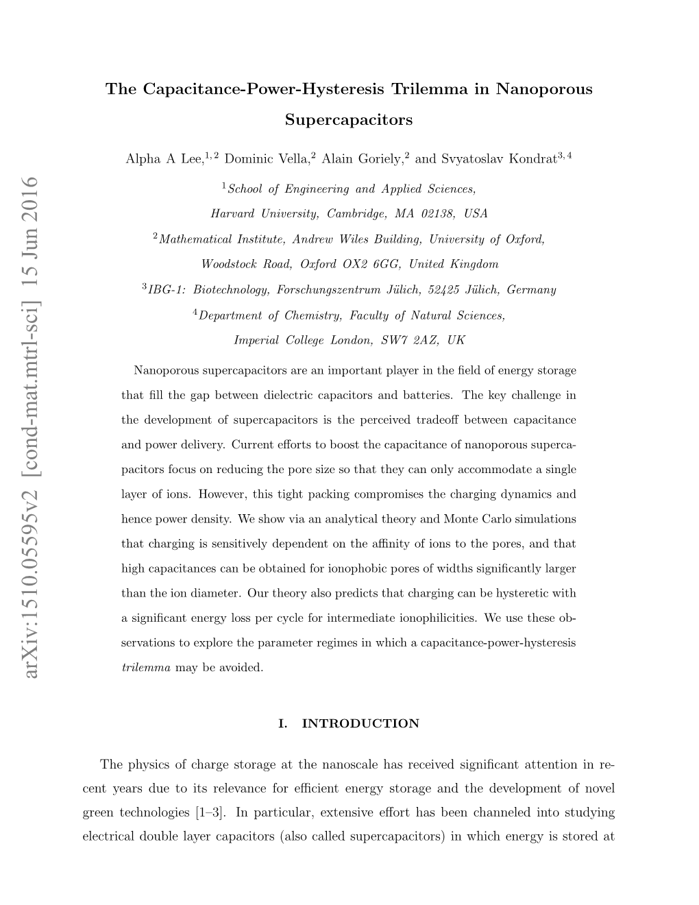 Capacitance-Power-Hysteresis Trilemma in Nanoporous