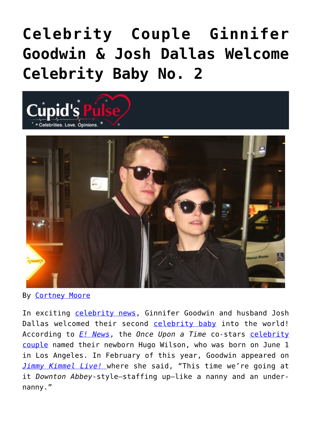 Celebrity Couple Ginnifer Goodwin & Josh Dallas