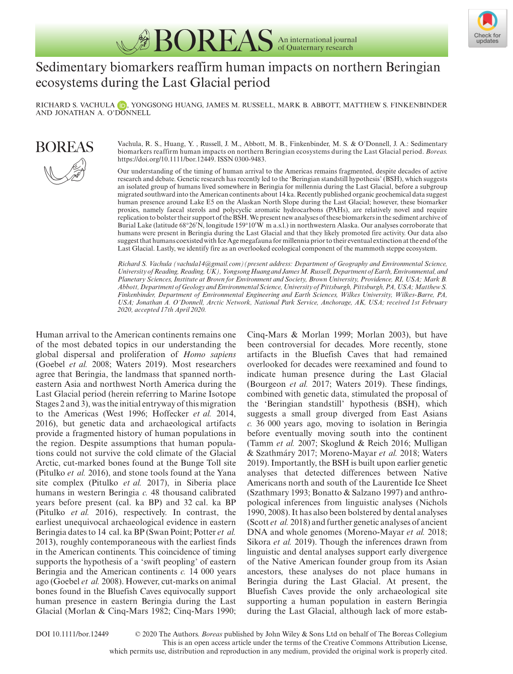 Sedimentary Biomarkers Reaffirm Human Impacts on Northern Beringian Ecosystems During the Last Glacial Period