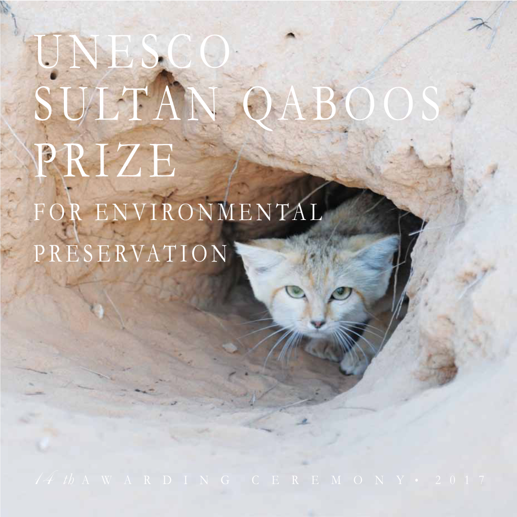 UNESCO Sultan Qaboos Prize for Environmental Conservation 2017