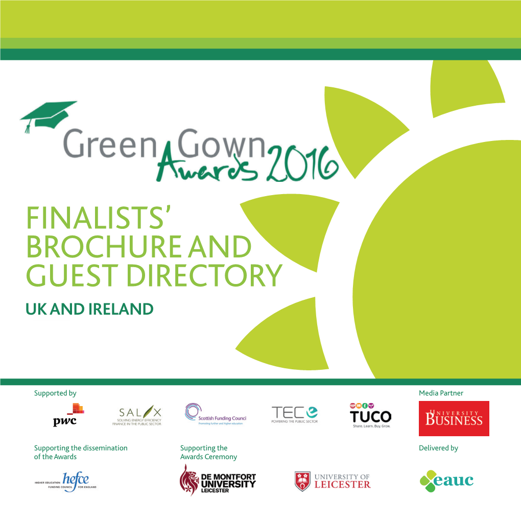 2016 Green Gown Awards Finalists' Brochure and Guest Directory