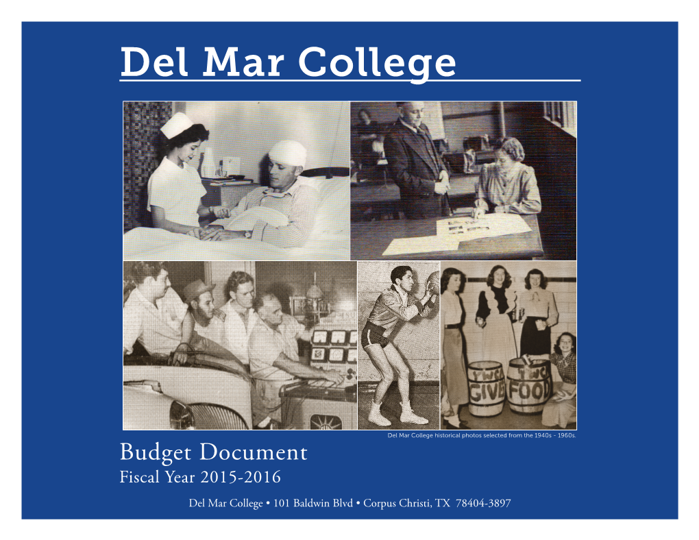 FY15-16 Del Mar College Distinguished Budget Document