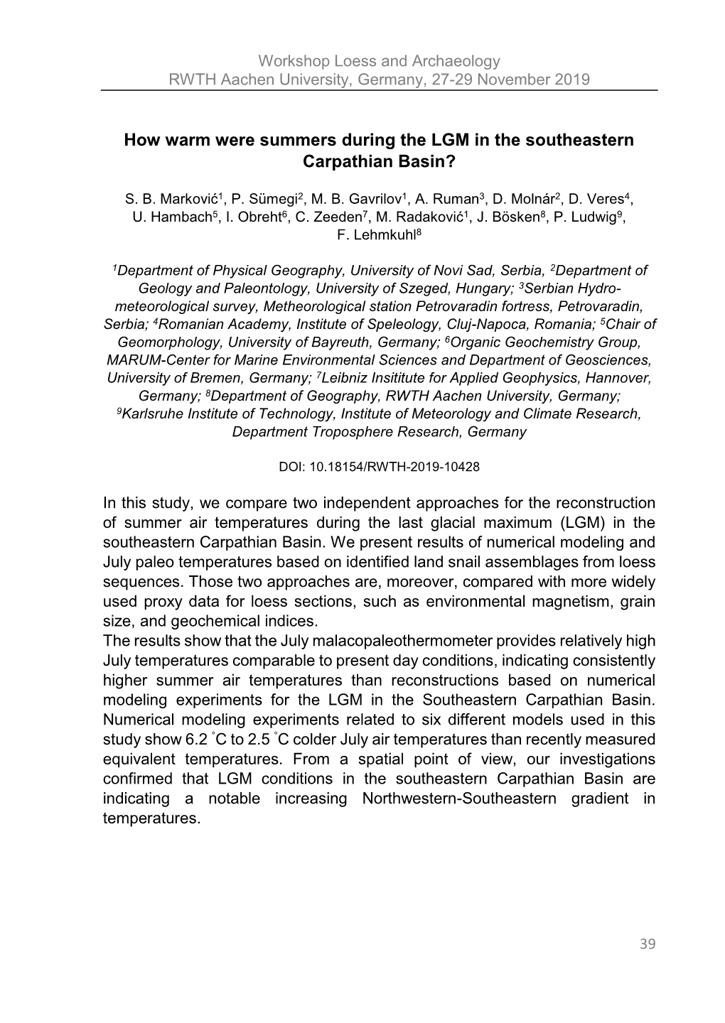 How Warm Were Summers During the LGM in the Southeastern Carpathian Basin?