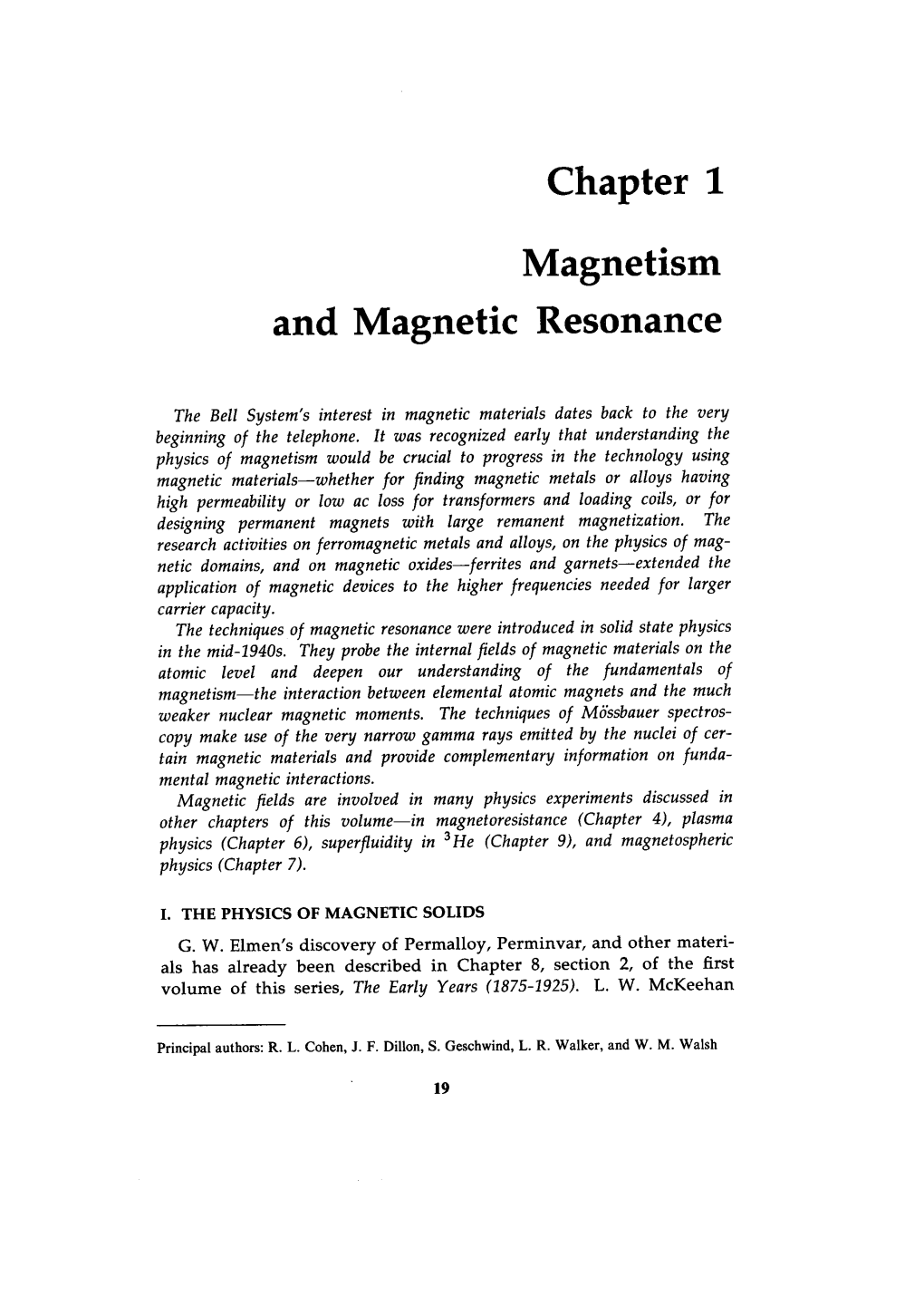 Chapter 1 Magnetism and Magnetic Resonance