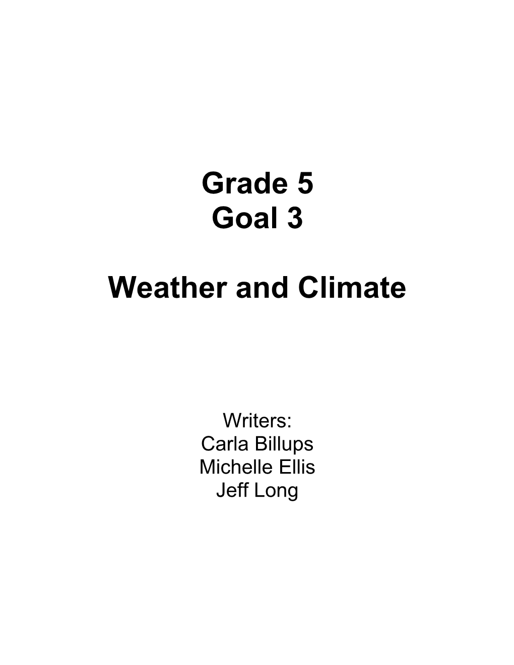 Weather and Climate