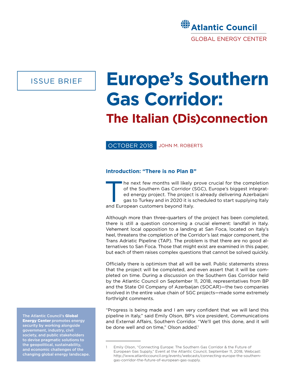 Europe's Southern Gas Corridor