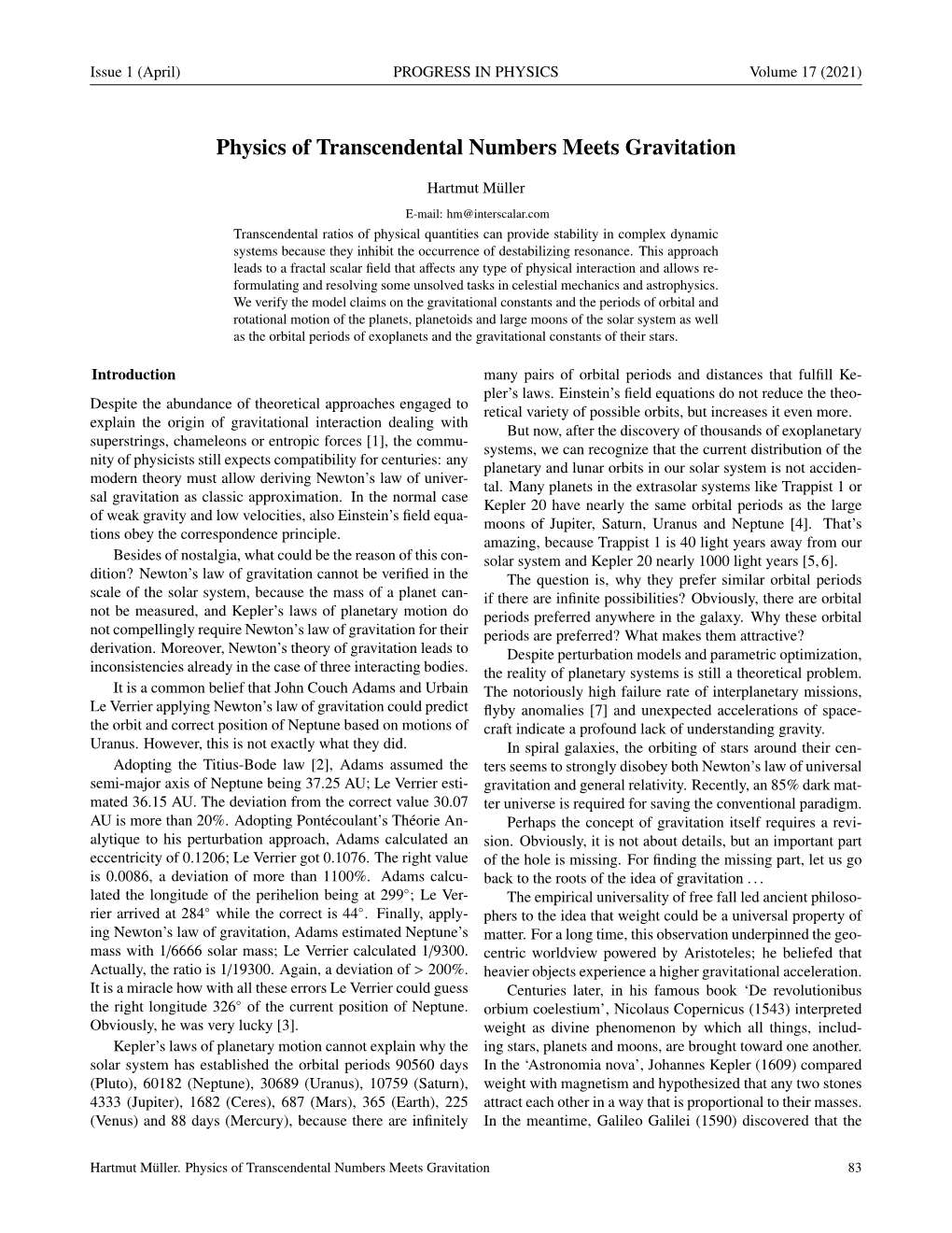 Physics of Transcendental Numbers Meets Gravitation