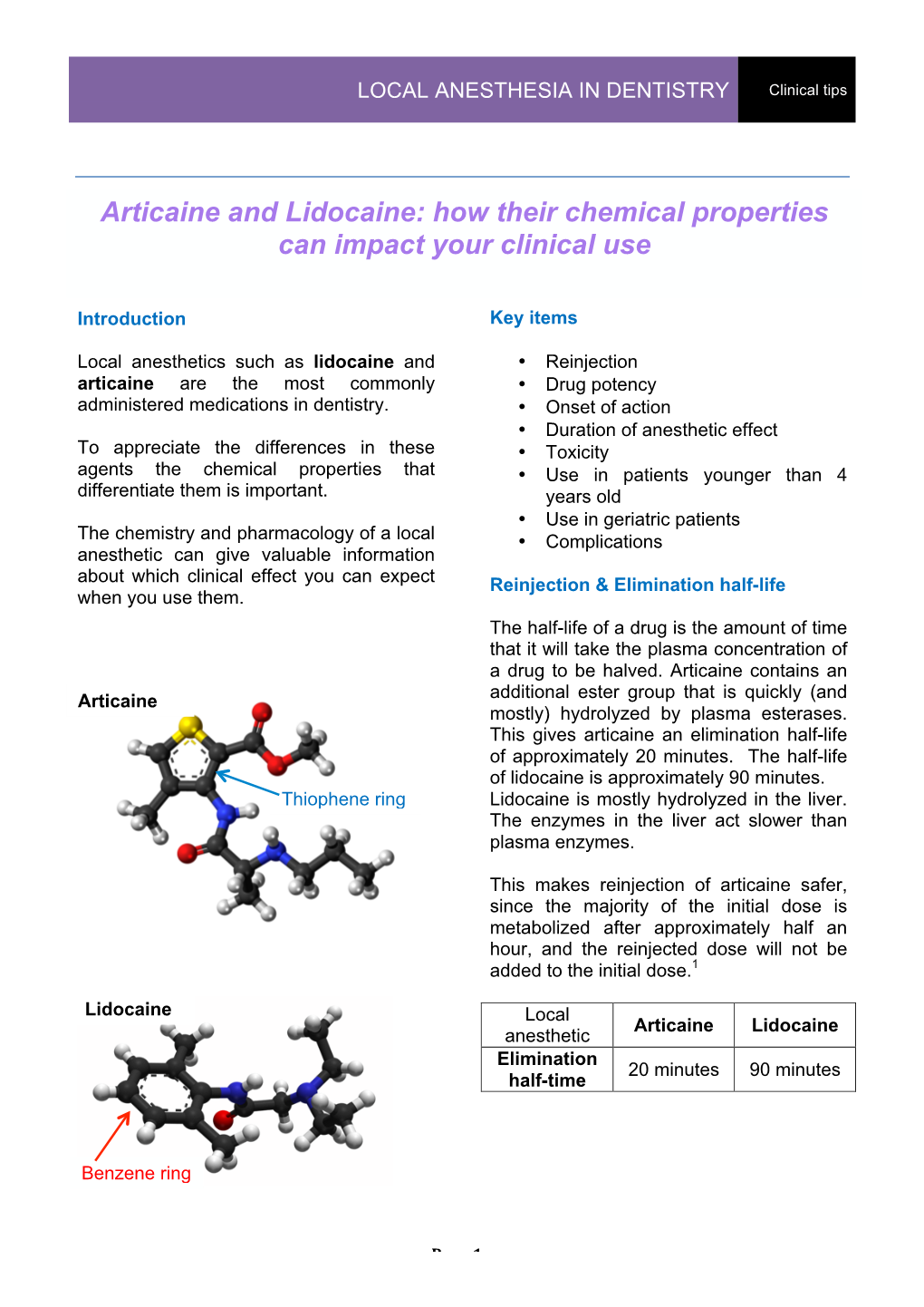 Articaine and Lidocaine: How Their Chemical Properties Can Impact