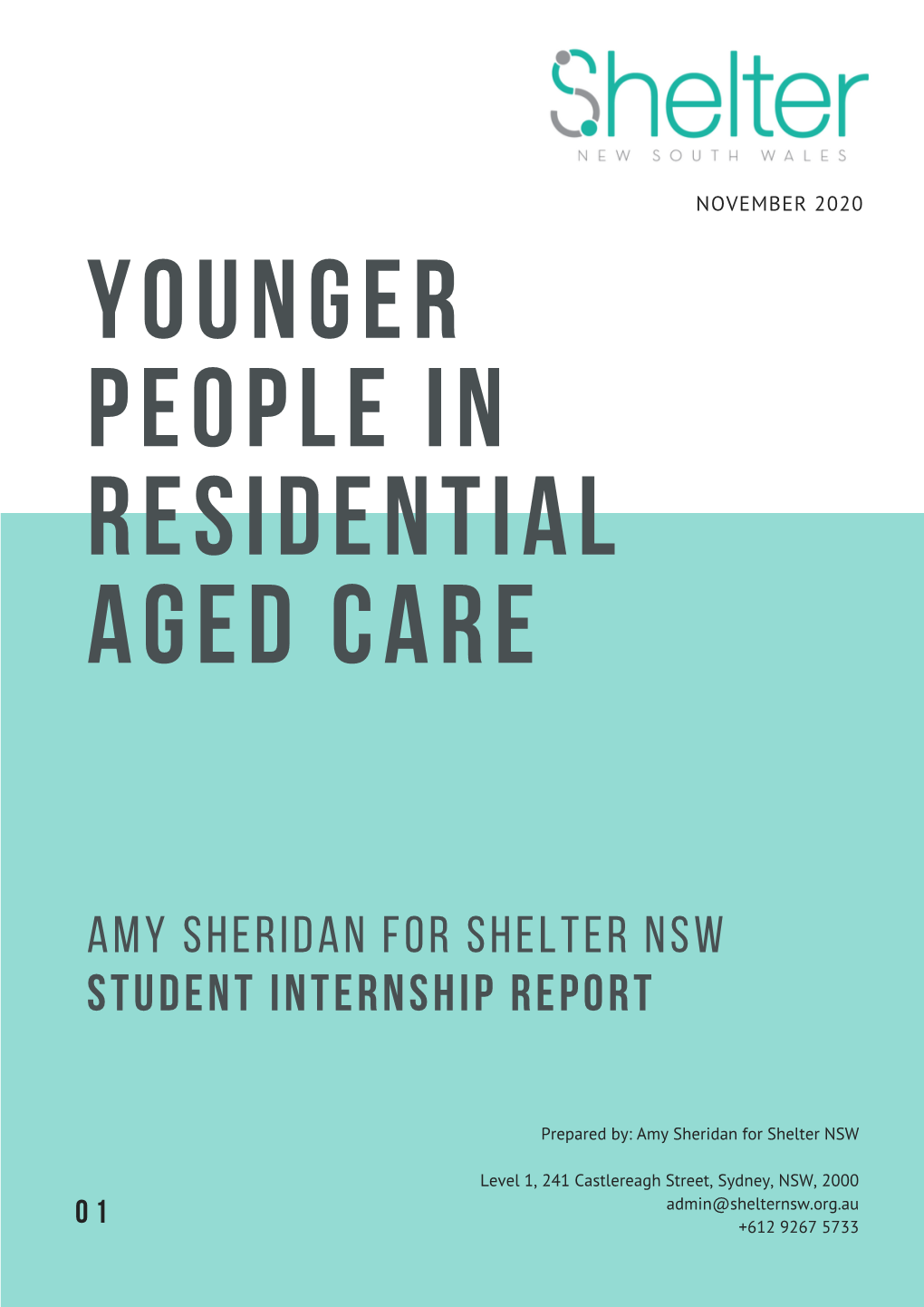 Shelter Nsw Student Report – Younger People in Residential Aged Care