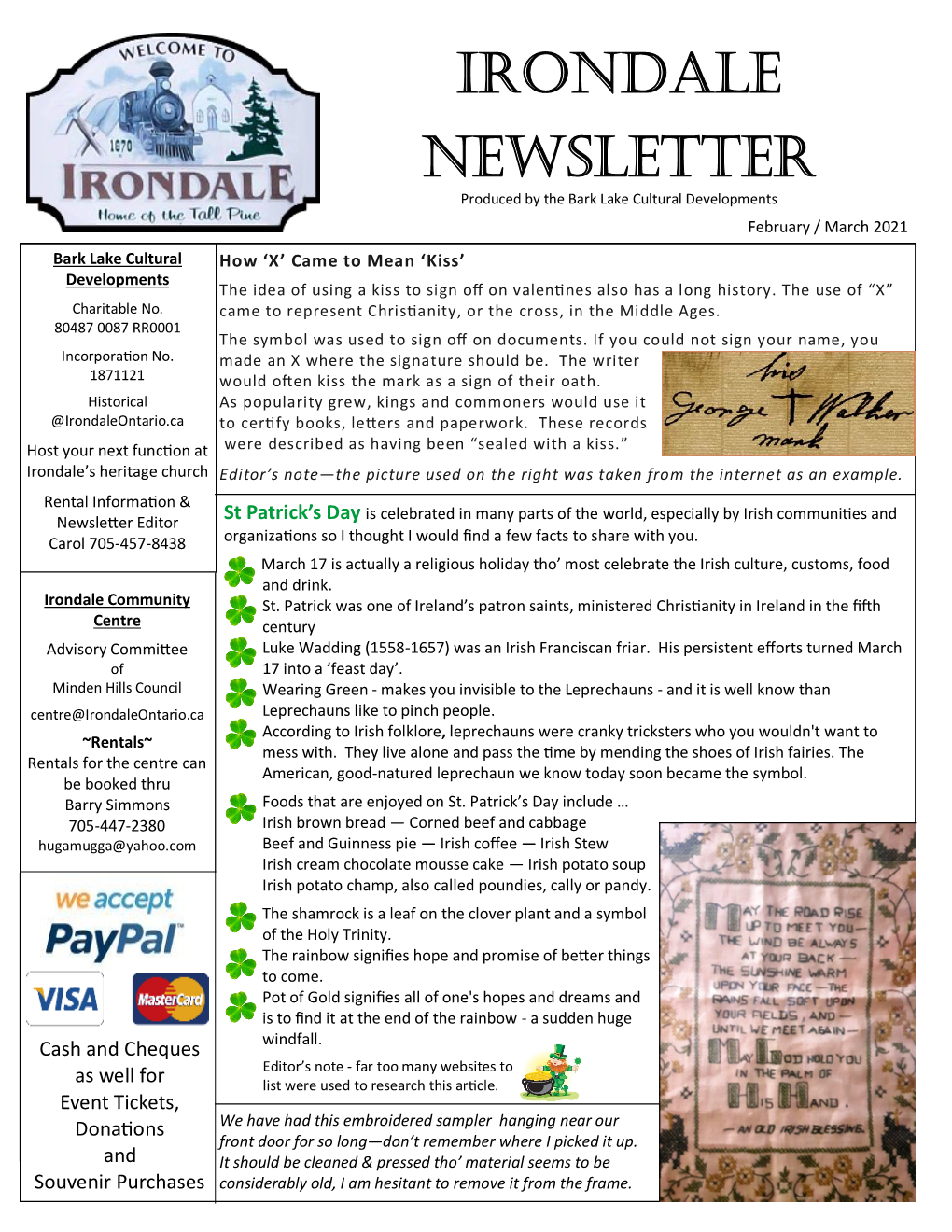 Irondale Newsletter