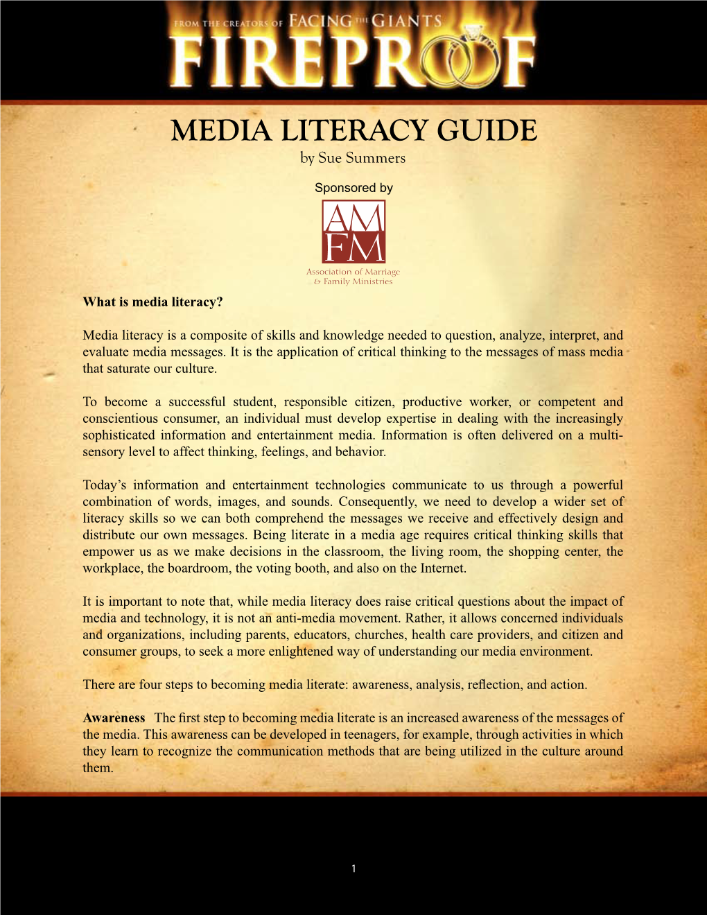 MEDIA LITERACY GUIDE by Sue Summers