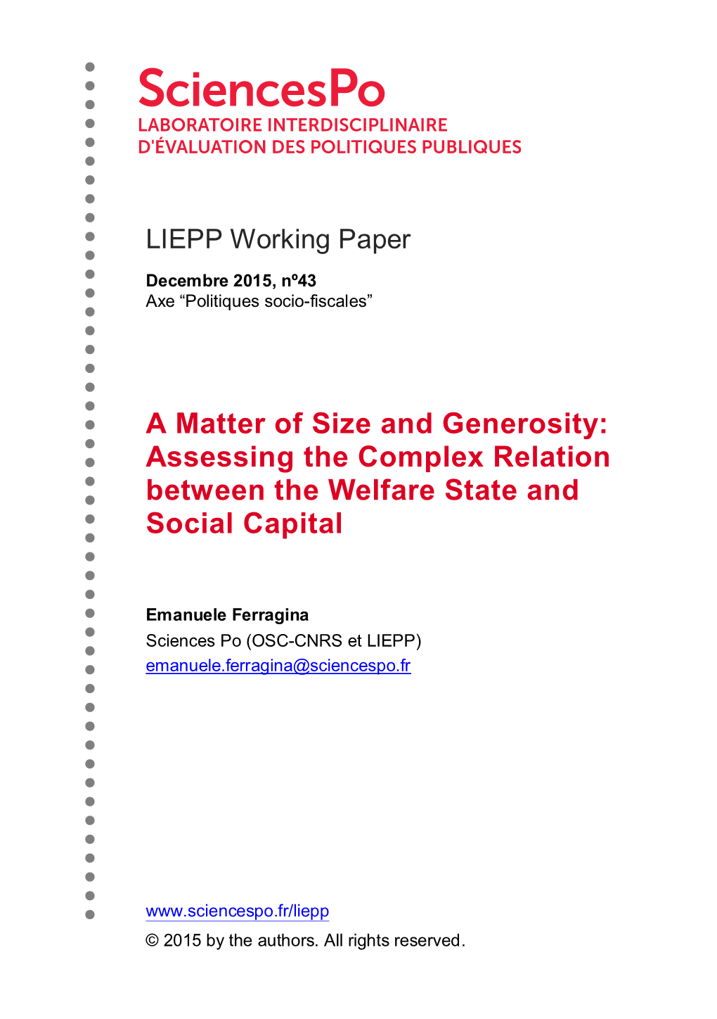 Assessing the Complex Relation Between the Welfare State and Social Capital