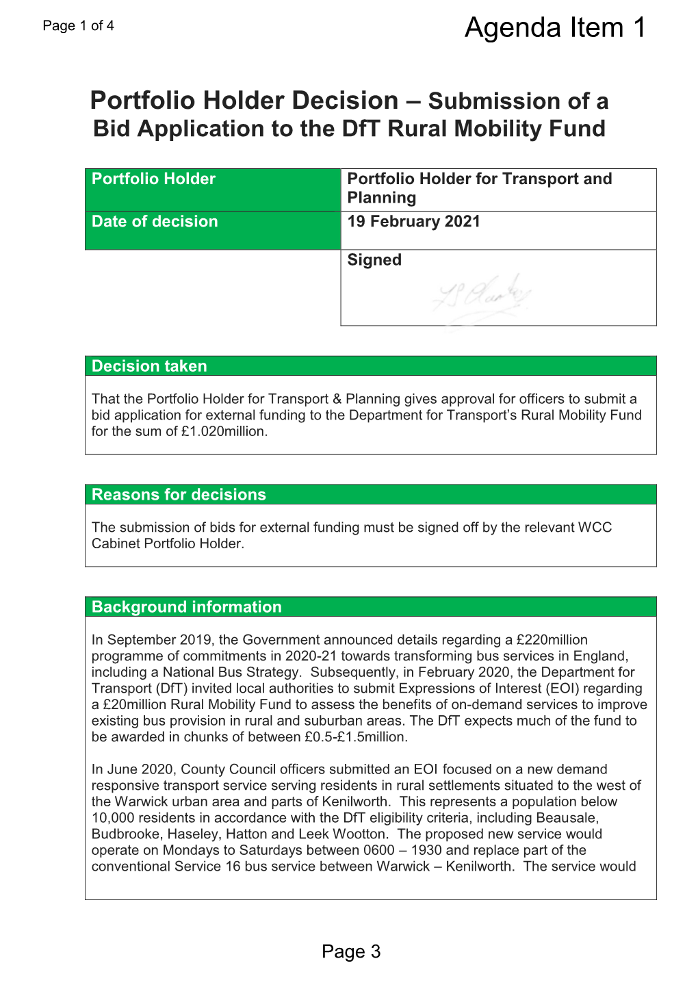 (Signed) Urgent Decision 19 February 2021 , Item 1. PDF 424 KB