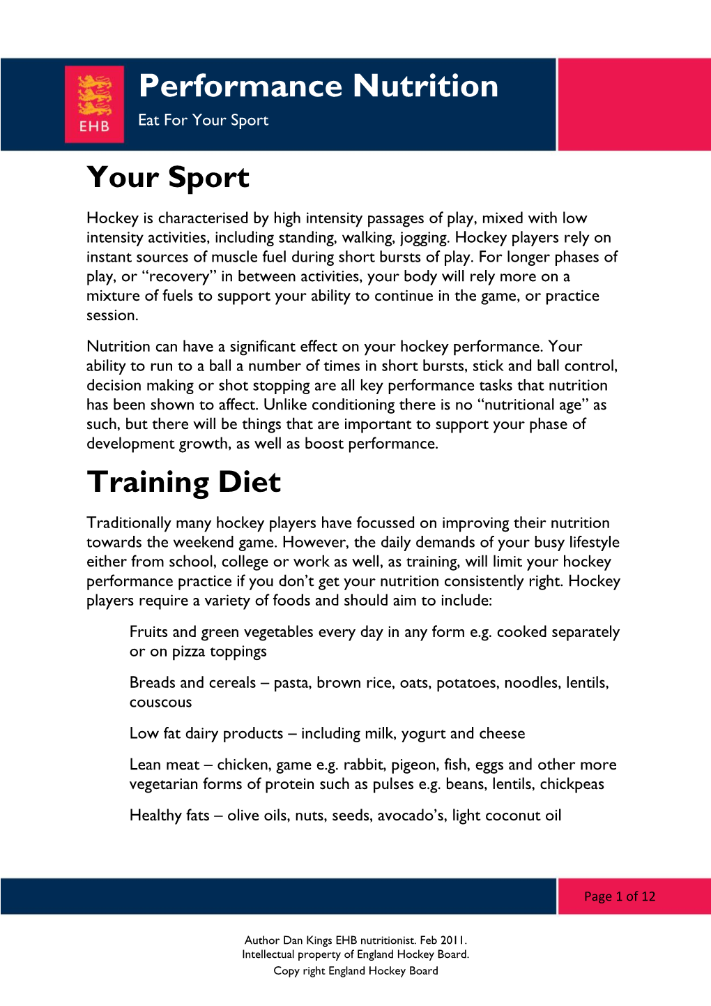 Performance Nutrition Eat for Your Sport